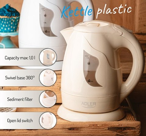 AD 08 beige Czajnik plastikowy 1,0 l