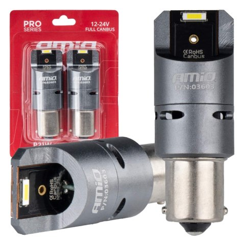 Żarówki led full canbus pro ba15s p21w 2x1860smd białe 12v 24v amio-03603 Żarówki led full canbus pro ba15s p21w 2x1860smd białe 12v 24v amio-03603