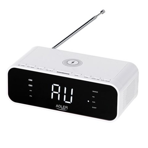 AD 1192 white Radiobudzik z bezprzewodową ładowarką i fm AD 1192 white Radiobudzik z bezprzewodową ładowarką i fm