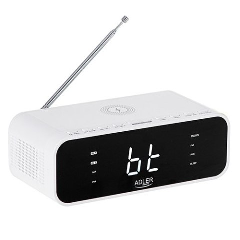 AD 1192 white Radiobudzik z bezprzewodową ładowarką i fm AD 1192 white Radiobudzik z bezprzewodową ładowarką i fm