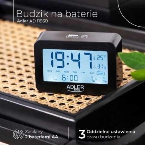 AD 1196 black Budzik na baterie AD 1196 black Budzik na baterie