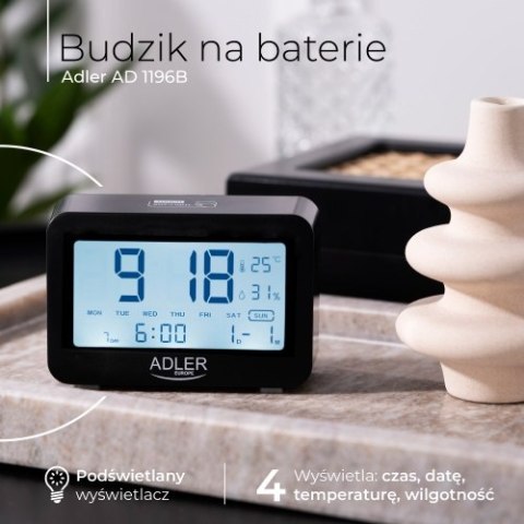 AD 1196 black Budzik na baterie AD 1196 black Budzik na baterie