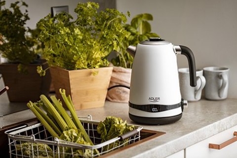 AD 1295 white Czajnik metalowy 1,7l z lcd & regulacją temperatury
