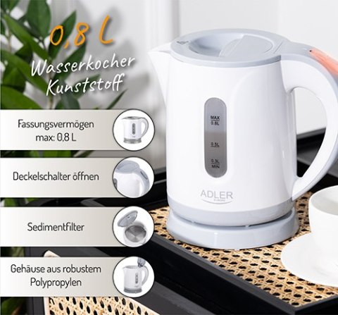 AD 1371 grey Czajnik plastikowy 0,8 l