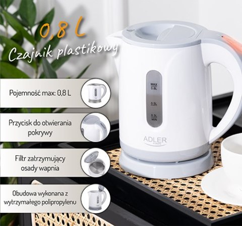 AD 1371 grey Czajnik plastikowy 0,8 l