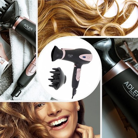 AD 2248 black Suszarka 2200w ion + dyfuzor AD 2248 black Suszarka 2200w ion + dyfuzor