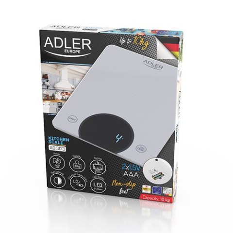 AD 3173 silver Waga kuchenna - do 10kg - led AD 3173 silver Waga kuchenna - do 10kg - led