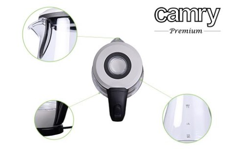 CR 1251 white Czajnik szklany 1,7 l