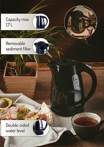 CR 1255 black Czajnik plastikowy 1,7 l