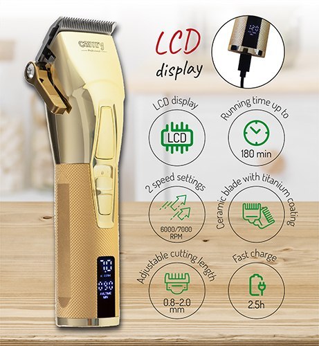 CR 2835 gold Profesjonalna strzyżarka do włosów z wyświetlaczem lcd CR 2835 gold Profesjonalna strzyżarka do włosów z wyświetlaczem lcd
