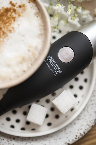 CR 4501 black Spieniacz do mleka z mieszadłem i stojakiem