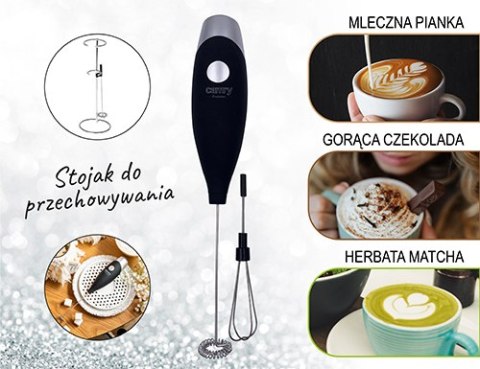 CR 4501 black Spieniacz do mleka z mieszadłem i stojakiem