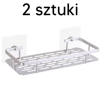 DA264A 2x półka łazienkowa pod prysznic srebrna