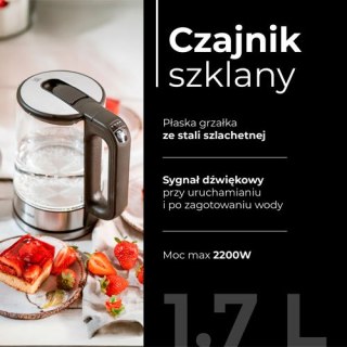 MS 1301 black Czajnik szklany 1,7 l z regulacją temp.