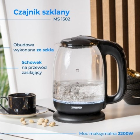 MS 1302 black Czajnik szklany 1,7 l