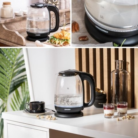 MS 1302 black Czajnik szklany 1,7 l