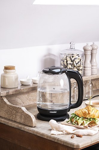 MS 1302 black Czajnik szklany 1,7 l