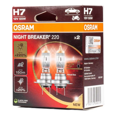 Żarówki halogenowe osram h7 12v 55w px26d night breaker +220% 2 sztuki Żarówki halogenowe osram h7 12v 55w px26d night breaker +220% 2 sztuki