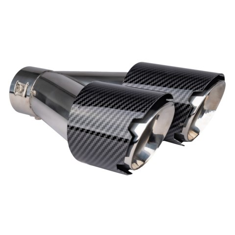 Końcówka tłumika wydechu stal nierdzewna podwójna lewa carbon amio-04069 Końcówka tłumika wydechu stal nierdzewna podwójna lewa carbon amio-04069