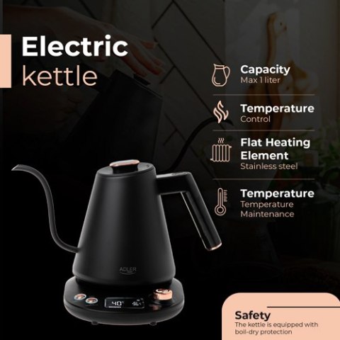 AD 1349 Czajnik metalowy z długą wylewką 1,0l