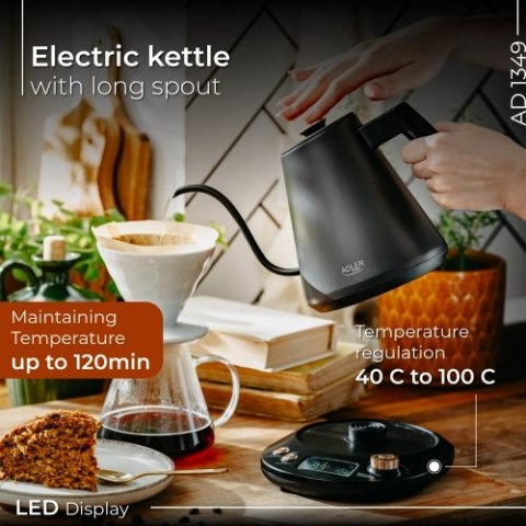 AD 1349 Czajnik metalowy z długą wylewką 1,0l