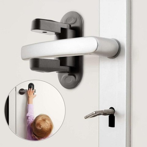 AG442E Blokada klamki drzwi okna czarna