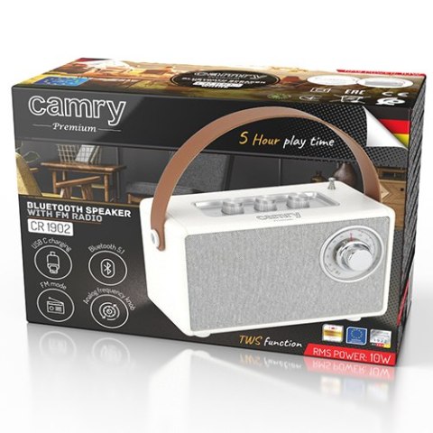 CR 1902 White Radio fm z bluetooth - usb-c
