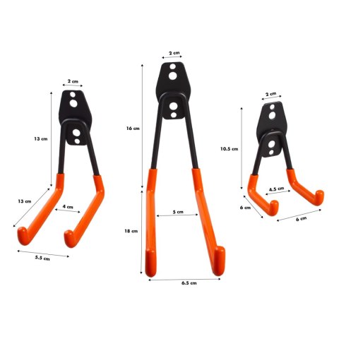 Uchwyt ścienny do garażu Maclean, na opony, narzędzia ogrodnicze, drabinę, węże, rower, max. obciążenie 50kg, MC-443