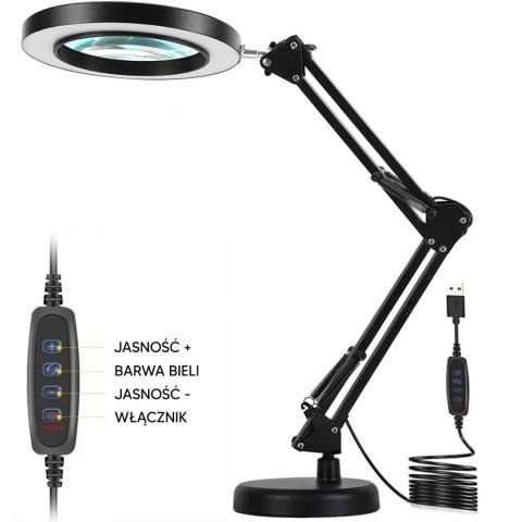 ZD144 Lampka lupa kosmetyczna biurkowa