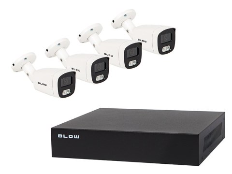 78-670# Zestaw monitoringu poe blow 4x5mp 1tb bl-ki5b4/poe/1tb 4x kamery tubowe 5mp dysk hdd1tb