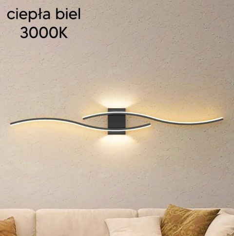 ZD149B Lampa scienna kinkiet czarny 60cm ciepły biały