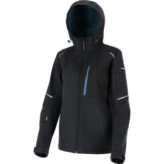 Kurtka softshell z kapt. damska czar.-turkus.,"3xl",ce,lahti
