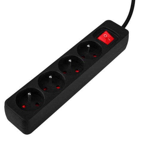 Przedłużacz listwowy 3 m, 3 x 1.5 mm2, 4G, czarny, ON/OFF