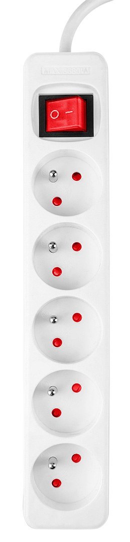 Przedłużacz listwowy 3 m, 3 x 1.5 mm2, 5G, biały, ON/OFF