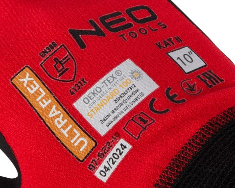 Rękawice robocze ultraflex, nylon-spandex, pokrycie polimetrowo-nitrylowe (foam), 4131X, rozmiar 10