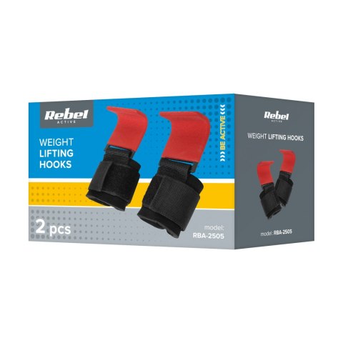 Haki treningowe, uchwyty do sztangi do martwego ciągu , REBEL ACTIVE Haki treningowe, uchwyty do sztangi do martwego ciągu , REBEL ACTIVE