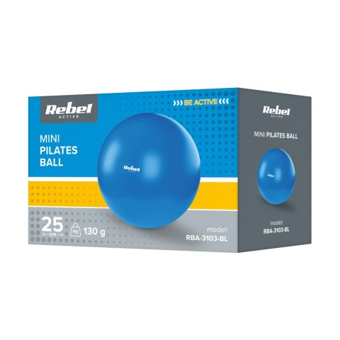 Mini piłka gimnastyczna do pilates rehabilitacyjna 25cm, kolor niebieski , REBEL ACTIVE