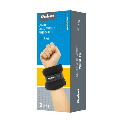 Obciążniki na kostki i nadgarstki 2x1kg, REBEL ACTIVE Obciążniki na kostki i nadgarstki 2x1kg, REBEL ACTIVE