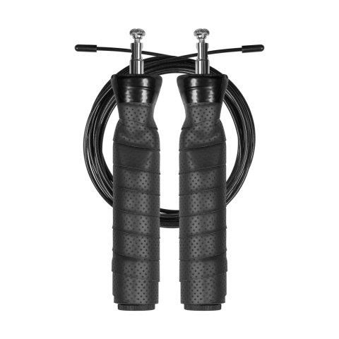 Skakanka bokserska z gumową rączką z obciążeniem 2x100g i metalowym łożyskiem 300cm regulowana, REBEL ACTIVE