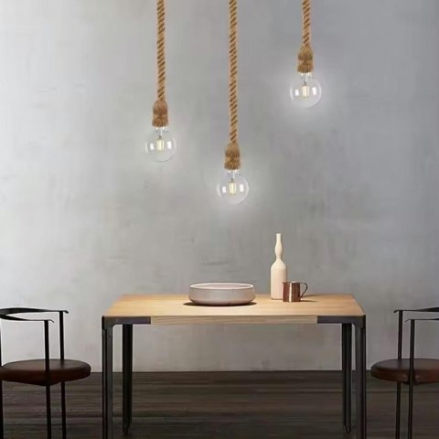 ZD151B Oprawa sufitowa e27 sznur jutowy pojedyncza