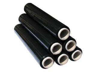 9525# Folia stretch czarna 3,0kg 500mm szerokość-50cm. -grubośc-23um.