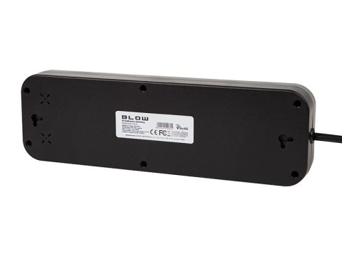 98-208# Przedłużacz sieciowy ps-530s 5-gniazd 4xusb 1xusb-c 3m czarny 3x1mm