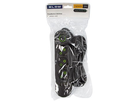98-213# Przedłużacz sieciowy ps-320 3-gniazda 3xusb 2m czarny 3x1mm
