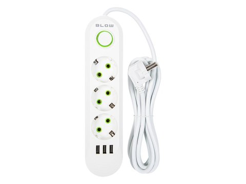 98-217# Przedłużacz sieciowy ps-330 3-gniazda 3xusb 3m biały 3x1mm 98-217# Przedłużacz sieciowy ps-330 3-gniazda 3xusb 3m biały 3x1mm