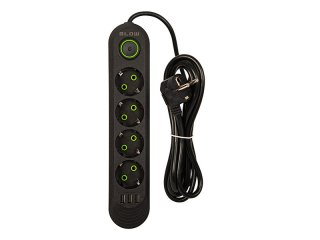 98-219# Przedłużacz sieciowy ps-420 4-gniazda 3xusb 2m czarny 3x1mm