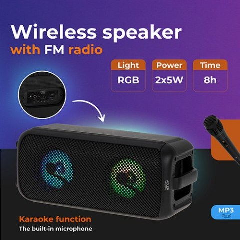 AD 1903 Głośnik bluetooth z radiem / funkcja karaoke