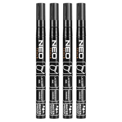 Marker budowlany, czarny, permanentny, wodoodporny, lakierowy, aluminiowy, 4 szt. Marker budowlany, czarny, permanentny, wodoodporny, lakierowy, aluminiowy, 4 szt.