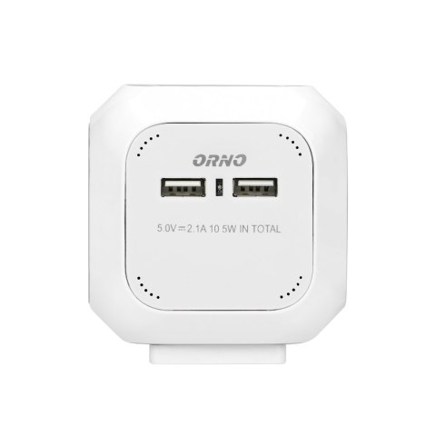 Przedłużacz 4 krotny 2P+Z (Schuko), ładowarka 2xUSB, 1,4m H05VV-F 3x1,5mm2, biały