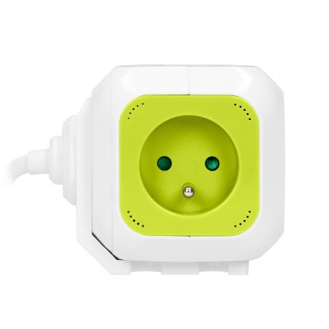 Przedłużacz 4-krotny z ładowarką 2xUSB 1,4m limonkowy