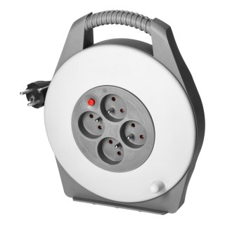 Przedłużacz bębnowy, 4 gniazda 2P+Z, kabel PVC H05VV-F 3x1mm2, długość 10m